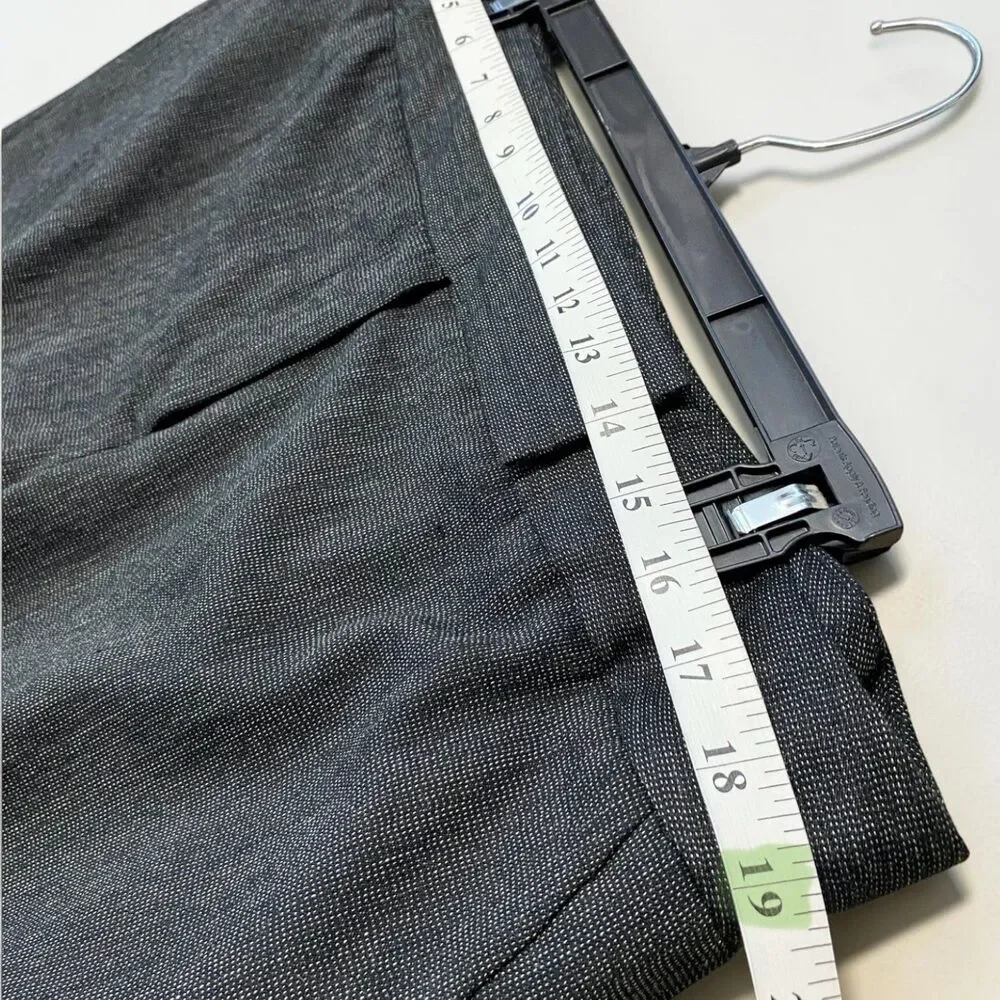 Dressbarn Women 18W Charcoal Grey Crosshatch Dress Slacks Wide Leg Trousers Work